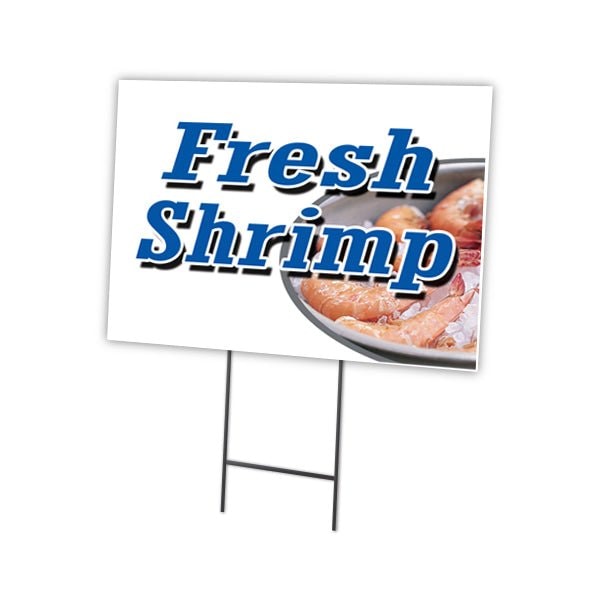Signmission Fresh Shrimp Yard Sign & Stake outdoor plastic coroplast window, C-2436 Fresh Shrimp C-2436 Fresh Shrimp - main